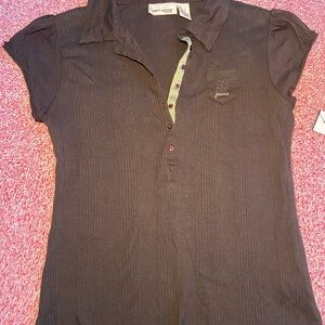 DKNY Brown Button Down Shirt